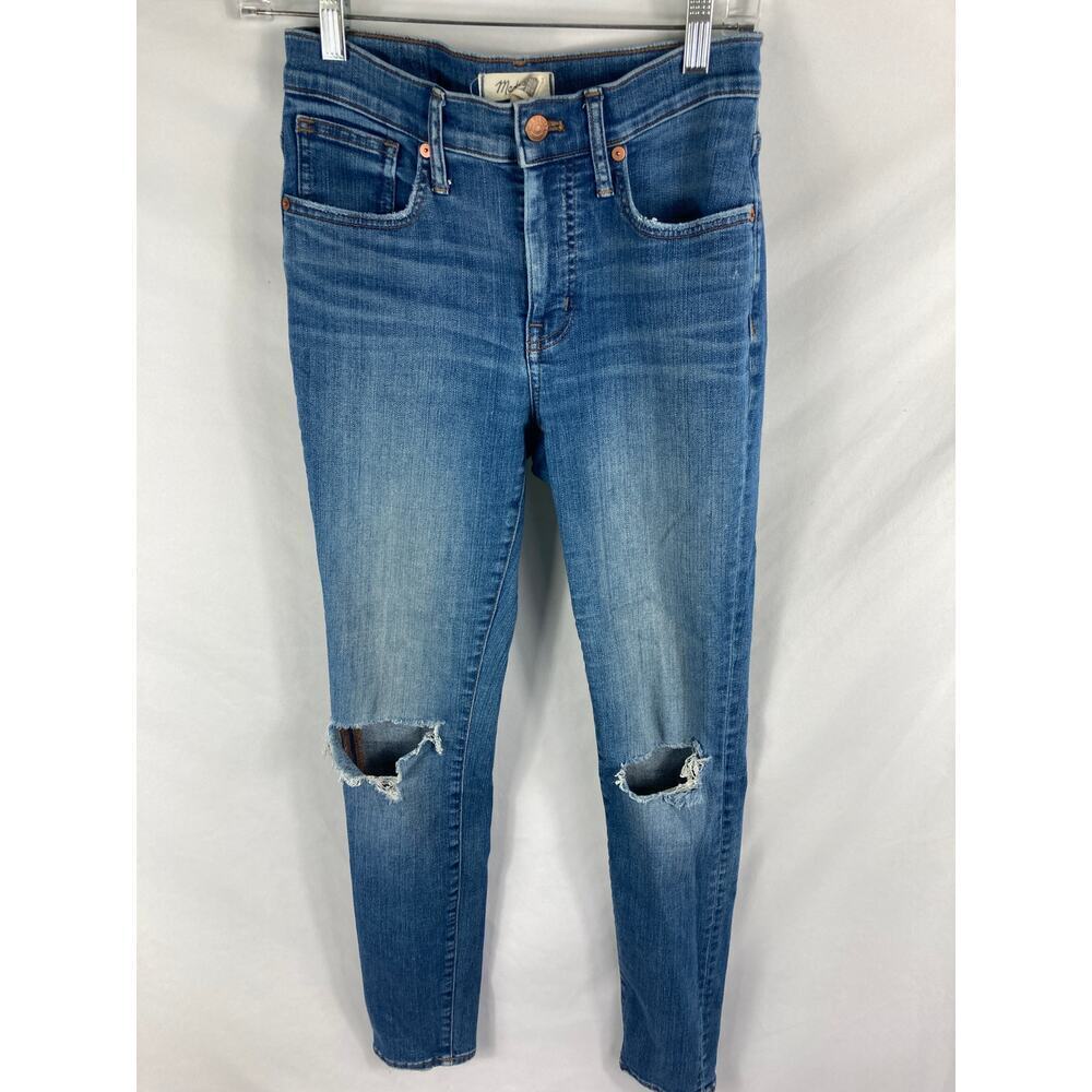 Madewell 9" mid rise skinny jean distressed stretch size 26